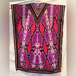 NWOT - Winlar Full-Length V-Neck Kaftan in Purple/Hot Pink Animal Print …
